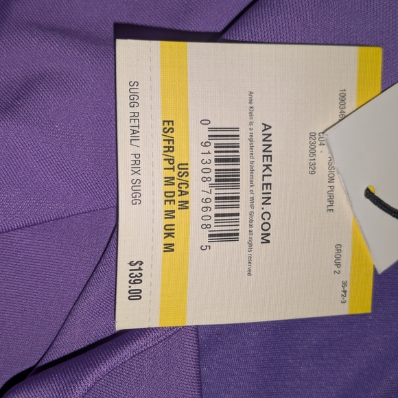 Anne Klein Medium O-Ring Sleeveless Sheath Midi Dress color Passion Purples $139 - Picture 9 of 12